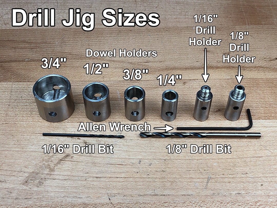 Drill jig sizes