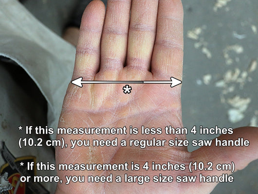 Hand saw sizing guide