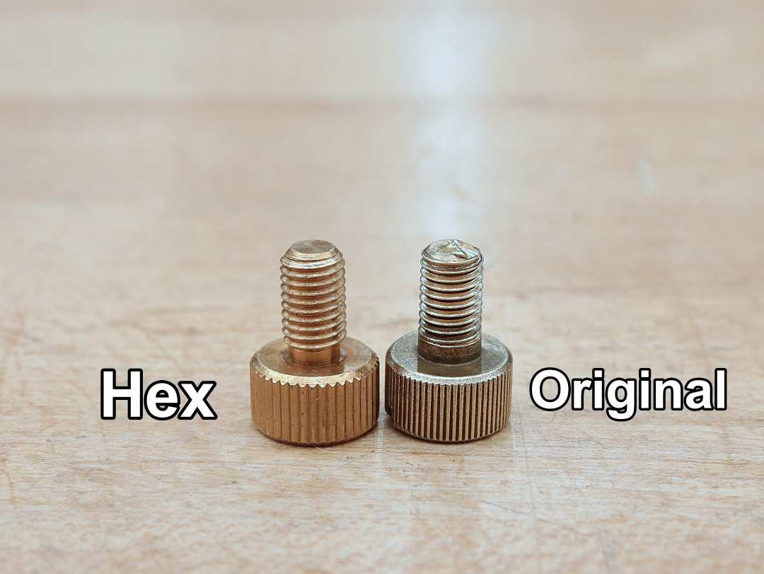 Hex Socket Router Plane Screws (Pair): Lie Nielsen Version | RobCosman.com
