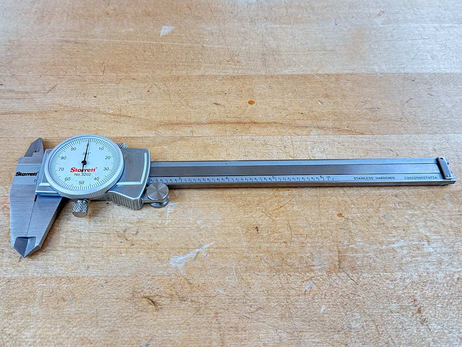 Starrett Decimal Inch Dial Caliper: 6 inch