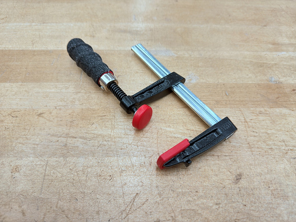 Bessey Tradesmen Clamp - 12 Inch, 4 Inch Throat Depth, Serrated Rails, Wooden Handles, Made In USA