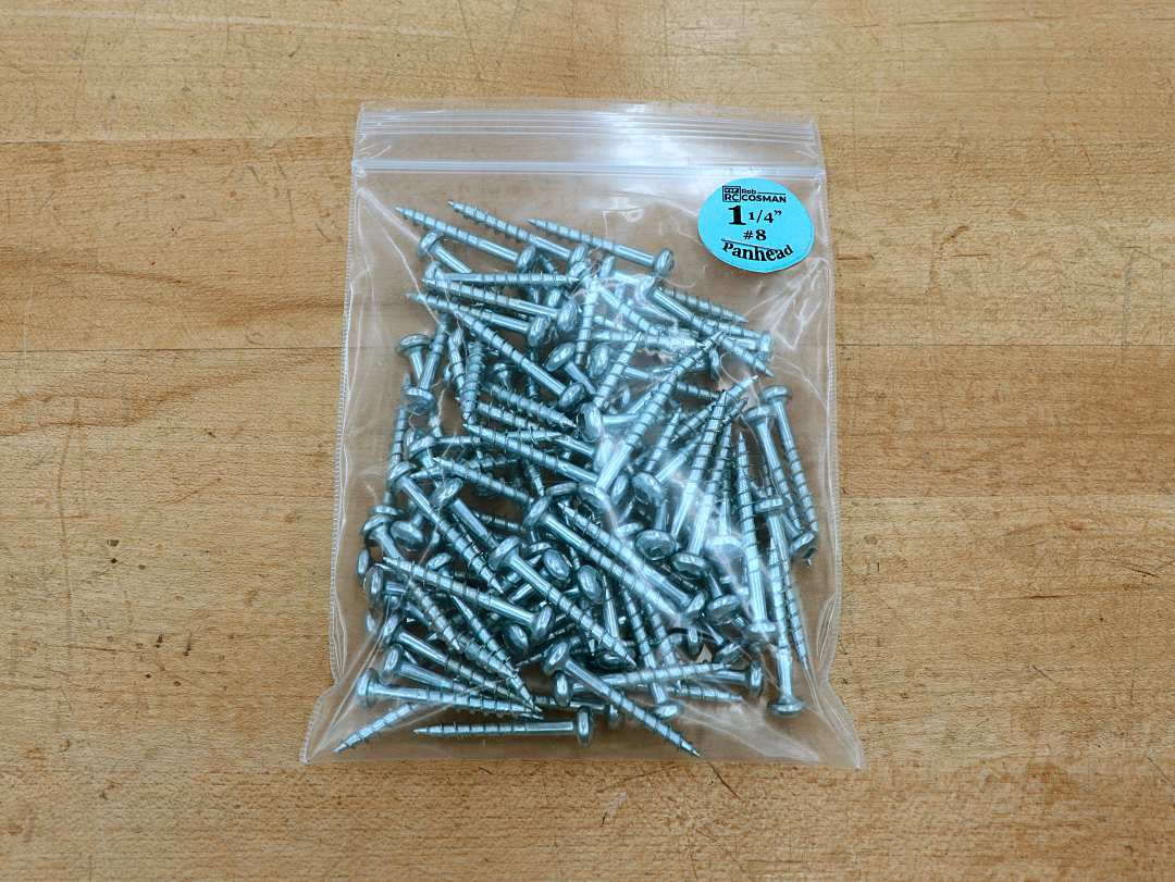 Robertson Panhead Screws, 1-1/4 inch, 100 per bag