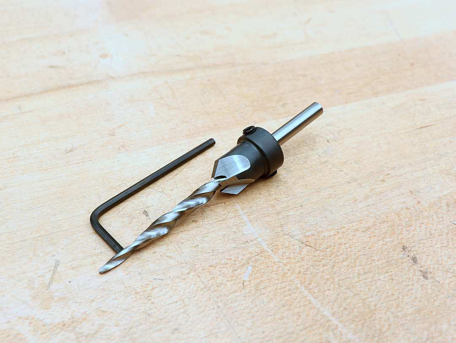 Tapered HSS drill bit with countersink head