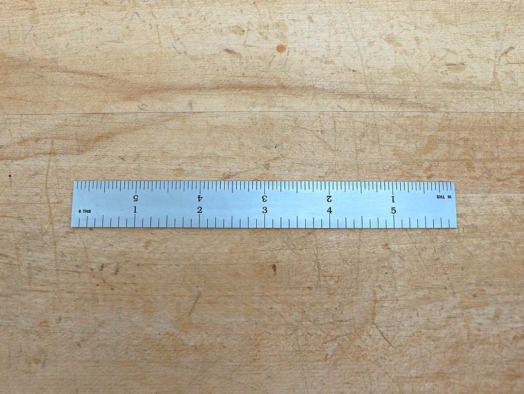 PEC Tools 12 300 mm English / Metric black chrome, high contrast  machinist ruler with markings .5mm, mm 1/32 and 1/64
