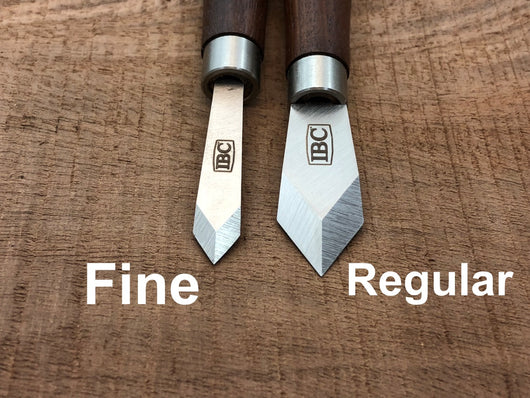 IBC regular and fine striking knives side by side