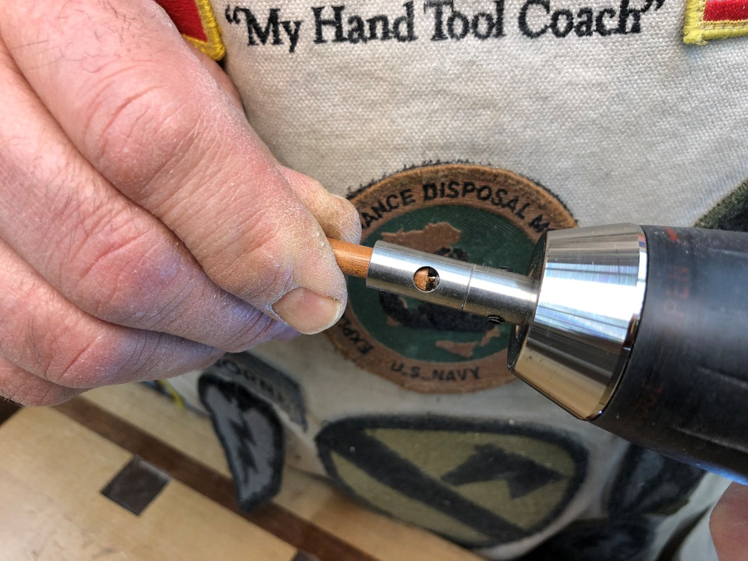 Using Rob Cosman's wood-hinge drill jig
