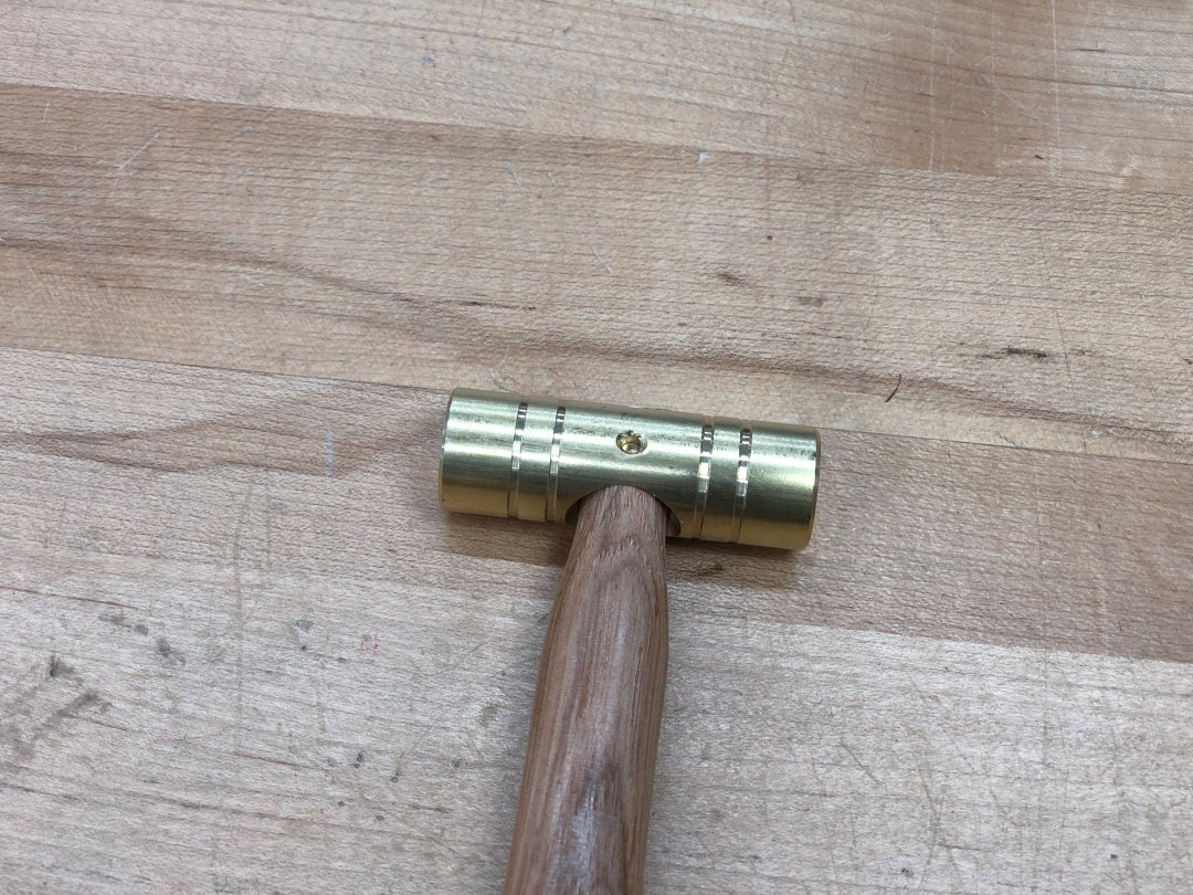 4 OZ. Small Brass Hammer Knurled 5/8 Aluminum Handle Excellent Grip Made in  the USA 
