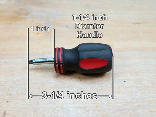 Robertson Stubby Screwdriver #2 (Red) measurements