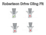 Robertson Drive Screws Cling Fit