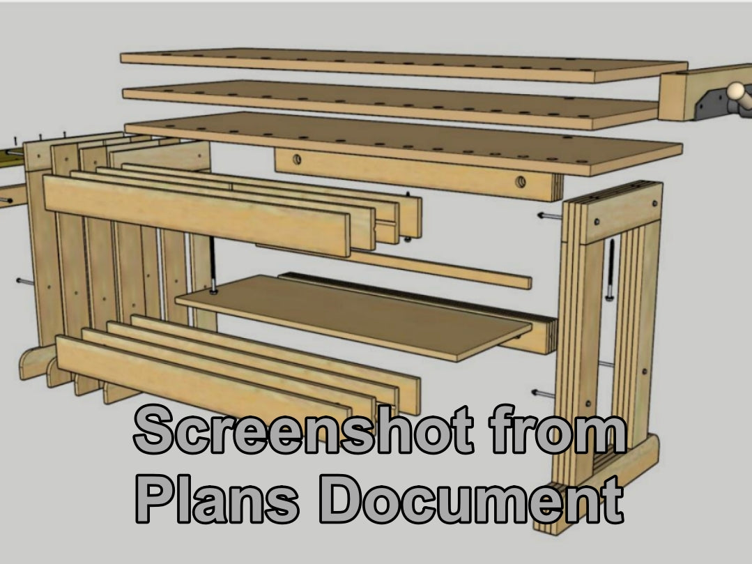 Sample picture #2 from the plans document that comes with The Cosman Workbench video 