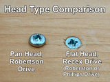 Robertson Drive Screw Head Comparison